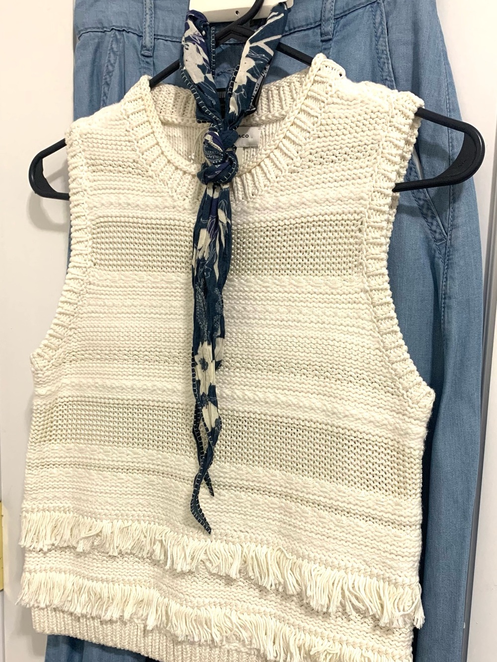 ZARA Blue and Cream Printed Knot Neck Scarf & Hair Scarf - NWT - Picture 5 of 5